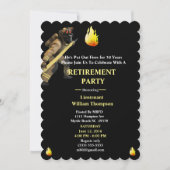 ブラックとイエローの消防士定年パーティー 招待状 (正面)