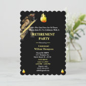 ブラックとイエローの消防士定年パーティー 招待状 (スタンド正面)