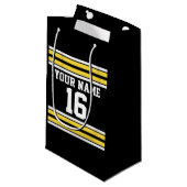 ブラックとイエローホワイトストライプズのチームジャージー スモールペーパーバッグ (正面アングル)