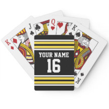 ブラックとイエローホワイトストライプズのチームジャージー