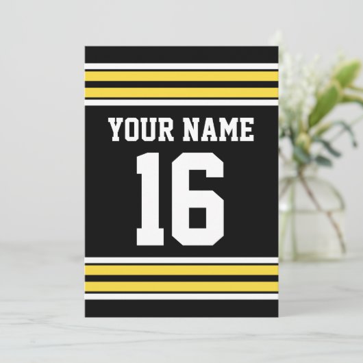 ブラックとイエローホワイトストライプズのチームジャージー 招待状 (スタンド正面)