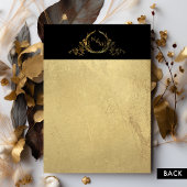 ブラックとエレガント金ゴールドフォーマルモノグ結婚ラム 招待状