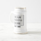 ブラックとオレンジのホッケーコーチのギフト写真と文字 ビールジョッキ (正面左)