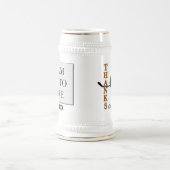 ブラックとオレンジのホッケーコーチのギフト写真と文字 ビールジョッキ (中央)