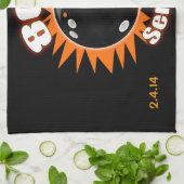 ブラックとオレンジの800シリーズ キッチンタオル (折り畳み)