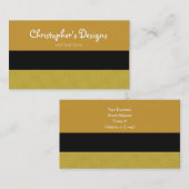 ブラックとカボチャを使用したゴールデンプレイド 名刺 (正面/裏面)