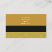 ブラックとカボチャを使用したゴールデンプレイド 名刺 (裏面)