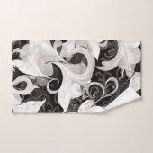 ブラックとクリームバロックの渦巻き旋回でウィムジー バスタオルセット (ハンドタオル)