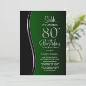 ブラックとグリーンのサプライズ80歳の誕生日 招待状 (スタンド正面)