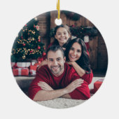 ブラックとグリーンのプライドとモノグラム名写真Ce セラミックオーナメント (裏面)