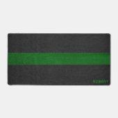 ブラックとグリーンのヴィンテージレザーテクスチャモノグラム デスクマット (正面)