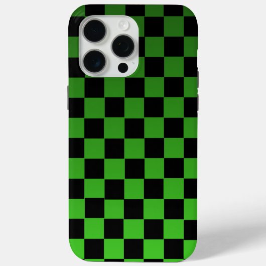 ブラックとグリーンの市松模様 レトロな美意識 Case-Mate iPhoneケース (裏面)
