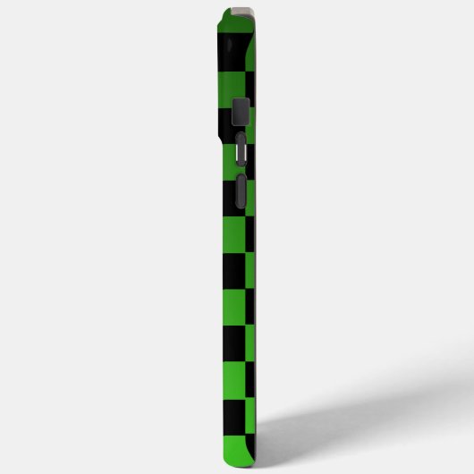 ブラックとグリーンの市松模様 レトロな美意識 Case-Mate iPhoneケース (裏面 / 左)