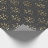ブラックとグレーのアンティークシャンデリア ラッピングペーパー (角)