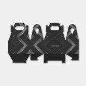 ブラックとグレーのシェブロンの切妻屋根 フェイバーボックス (折り畳みなし)