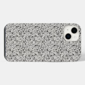 ブラックとグレーのテラゾ柄 iPhoneケース (裏面横)