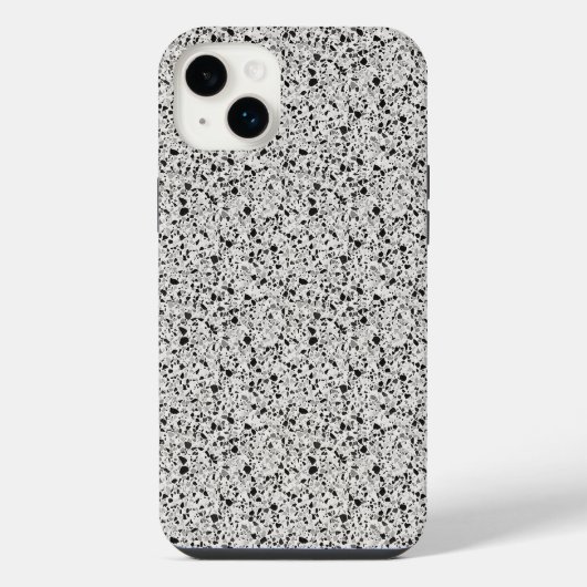 ブラックとグレーのテラゾ柄 iPhoneケース (裏面)