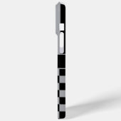 ブラックとグレーの市松模様ストライプ オーダーメイド Case-Mate iPhoneケース (裏面 / 左)