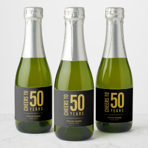 ブラックとゴールドで50周年を祝おう スパークリングワインラベル