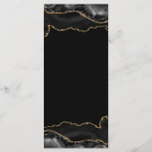 ブラックとゴールドのアゲート写真メニューカード メニュー (裏面)