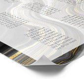 ブラックとゴールドのアゲート 現代のウェディング ポスター (角)