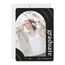 ブラックとゴールドのアーチ写真 卒業パーティー