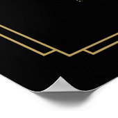 ブラックとゴールドのアートデコ ウェディング ウェルカムサイン ポスター (角)