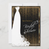 ブラックとゴールドのウェディングシャワー招待状 招待状 (正面)