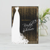 ブラックとゴールドのウェディングシャワー招待状 招待状 (スタンド正面)