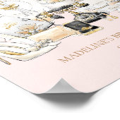 ブラックとゴールドのウェディングシャワー歓迎サイン ポスター (角)