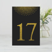 ブラックとゴールドのウェディングパーティ テーブル番号 招待状 (スタンド正面)