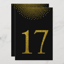ブラックとゴールドのウェディングパーティ テーブル番号