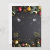 ブラックとゴールドのエレガントなクリスマスパーティー招待状 招待状 (裏面)