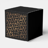ブラックとゴールドのエレガントなパターン フェイバーボックス (裏面サイド)