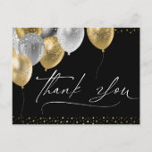 ブラックとゴールドのエレガントなポストカード - 感謝 ポストカード (正面)
