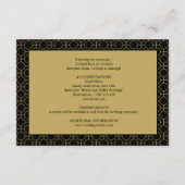 ブラックとゴールドのエレガントな結婚式の詳細 エンクロージャーカード (裏面)