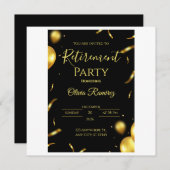 ブラックとゴールドのエレガントな退職祝い (正面/裏面)