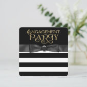 ブラックとゴールドのエンゲージメントパーティー 招待状 (スタンド正面)