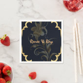 ブラックとゴールドのカスタマイズペーパーナプキン スタンダードカクテルナプキン (インサイチュ)