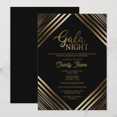 ブラックとゴールドのガラナイト招待状テンプレート 招待状 (正面/裏面)
