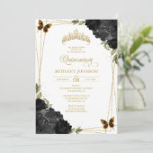 ブラックとゴールドのキンセアニエラ招待状 招待状 (スタンド正面)