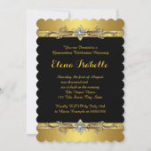 ブラックとゴールドのキンセアニエラ 招待状 (裏面)