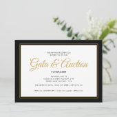ブラックとゴールドのギャラオークションおよび資金調達イベント 招待状 (スタンド正面)