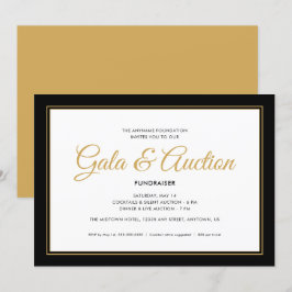 ブラックとゴールドのギャラオークションおよび資金調達イベント 招待状