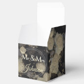 ブラックとゴールドのクラシックなウェディングシャード フェイバーボックス (オープン)