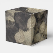 ブラックとゴールドのクラシックなウェディングシャード フェイバーボックス (裏面サイド)