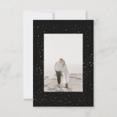 ブラックとゴールドのクラシックウェディング セーブザデート (裏面)