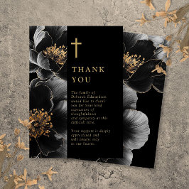 ブラックとゴールドのクリスチャンライフのお祝い サンキューカード