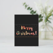 ブラックとゴールドのクリスマスデザイン ポストカード (スタンド正面)