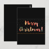 ブラックとゴールドのクリスマスデザイン ポストカード (正面/裏面)